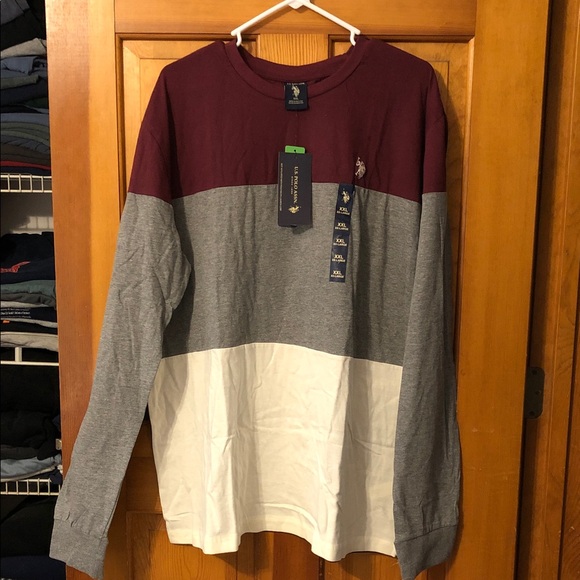 U.S. Polo Assn. Other - 🎆SALE! U.S. Polo Assn. Men's Burgundy, Gray, and White Long Sleeve Tee